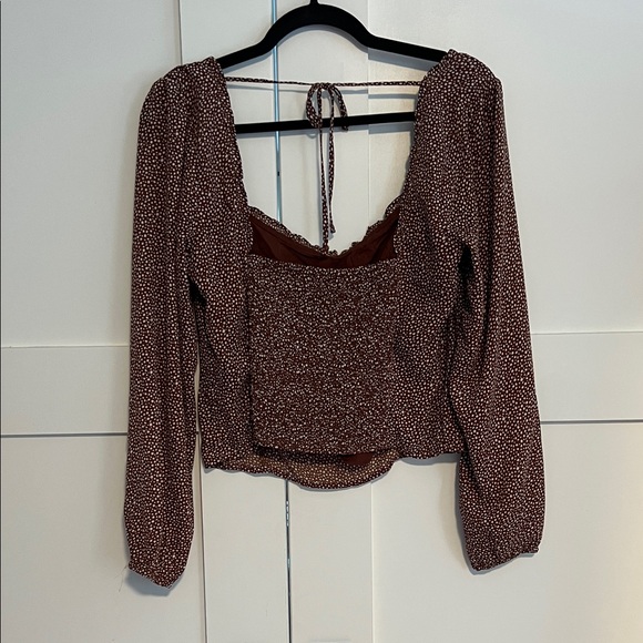 Abercrombie & Fitch Women's Brown Spotted Top - Picture 5 of 7